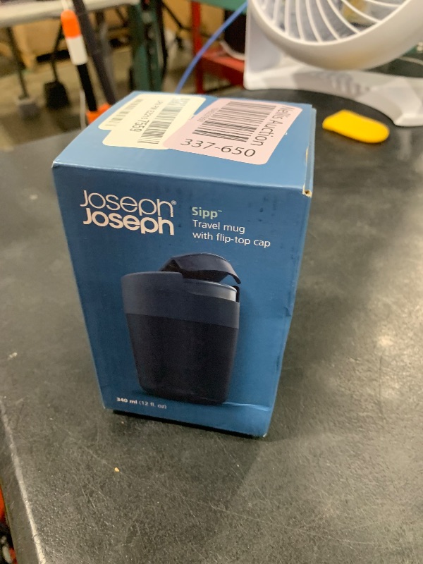 Photo 1 of Joseph Joseph Sipp™ Travel Coffee Mug with Flip-top Cap - 340 ml (12 fl. oz) - Blue