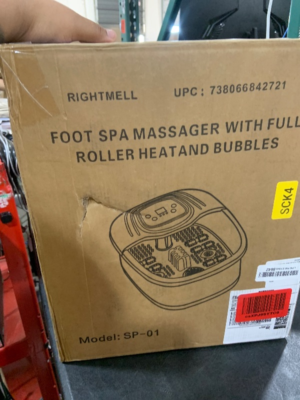 Photo 1 of RIGHTMELL Foot Spa Bath Massager with Heat, Epsom Salt,Bubbles, Vibration and Red Light, Tub for Stress Relief,Foot Soaker, Birthday Gifts for Mom Dad Women Men Her Him
