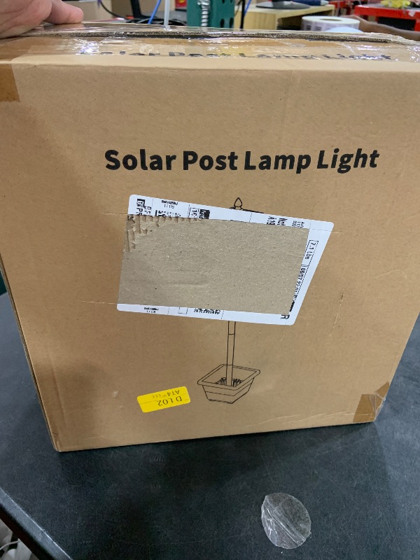 Photo 1 of Suponar 72" Solar Lamp Post Light, Outdoor Waterproof Solar Pole Light with Planter, Cool White for Porch, Yard, Driveway, Garden, Patio Decor
