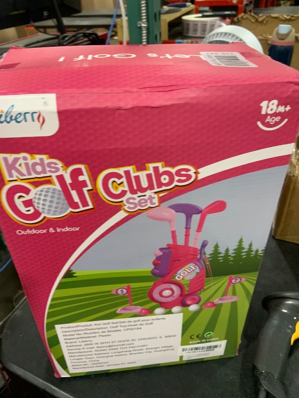 Photo 1 of Liberry Toddler Golf Set for 1 2 3 4 Years Old, Upgraded Kids Golf Cart with Unique Shoulder Strap Design, Indoor and Outdoor Golf Toys for Boys Girls (Pink)