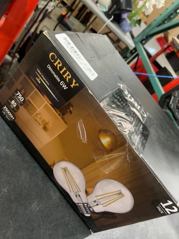 Photo 1 of Dimmable A19 LED Light Bulbs 60W Equivalent, 2700K Warm Soft White Light Bulbs 6W E26 Base, Clear Glass Antique Filament Bulb for Living Room Bedroom Outdoor, 12Packs