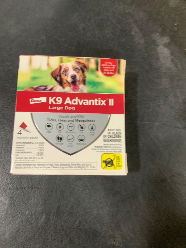Photo 1 of K9 Advantix II Large Dog Vet-Recommended Flea, Tick & Mosquito Treatment & Prevention | Dogs 21 - 55 lbs. | 4-Mo Supply