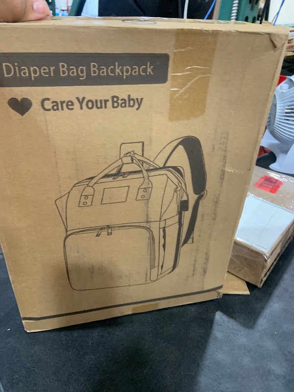 Photo 1 of Diaper Bag with Changing Station, Waterproof 3 in 1 Baby Diaper Backpack with Foldable Changing Pad, Large Travel Back Pack for Baby Girl Boy, Baby essentials, Black