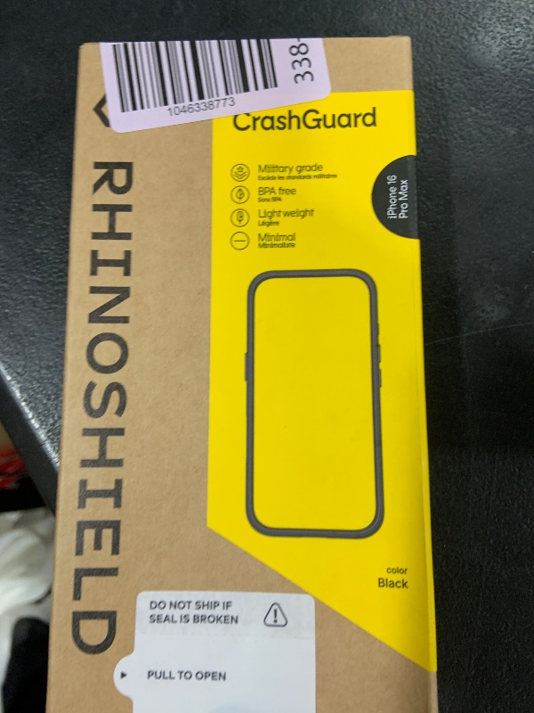 Photo 1 of RhinoShield Bumper Case Compatible with [iPhone 16 Pro Max] | CrashGuard - Shock Absorbent Slim Design Protective Cover 3.5M / 11ft Drop Protection - Black