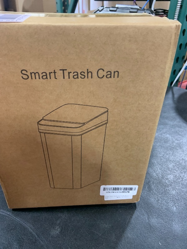 Photo 1 of Yatmung Touchless Bathroom Trash Can - 2.5 Gallon Smart Trash Can Sensor Motion - Skinny Trash Bin with Lid - Electric, Narrow, Plastic, Auto Open - Small Slim Automatic Garbage Can (Black)