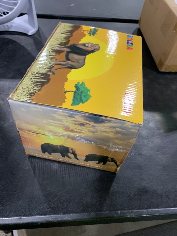 Photo 1 of BOLZRA Safari Animals Figures with Activity Play Mat & Storage Box, Realistic Plastic Jumbo Playset with Lion Elephant Jungle Wild Zoo Animals Toys for Kids Toddler 3-5, 22Pcs