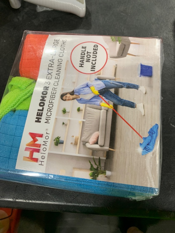 Photo 1 of HELOMOR 3 Extra Large Floor Microfiber Cleaning Clothes, 30"x18" for Squeegee Mop, Multi-Purpose Color Rags, Reusable for House Floor Kitchen Car Window Highly Absorbent, Lint and Streak Free