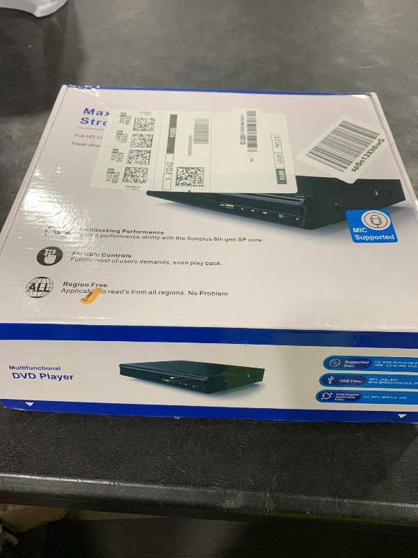 Photo 1 of DVD Player, HDMI AV Output, All Region Free CD DVD Players for TV, DVD Players with NTSC/PAL System, Supports Mic's & USB Input, Package Includes HDMI/RCA Cables and Remote Control