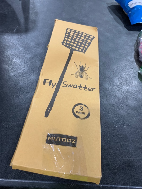 Photo 1 of MUTOOZ Fly Swatter Multi-pacl Manual, Flexible & Heavy Duty Fly Swatters Thick Handle, Black 3 Pack