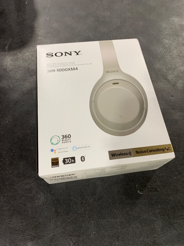 Photo 1 of Sony WH-1000XM4 Wireless Premium Noise Canceling Overhead Headphones with Mic for Phone-Call and Alexa Voice Control, Silver WH1000XM4
