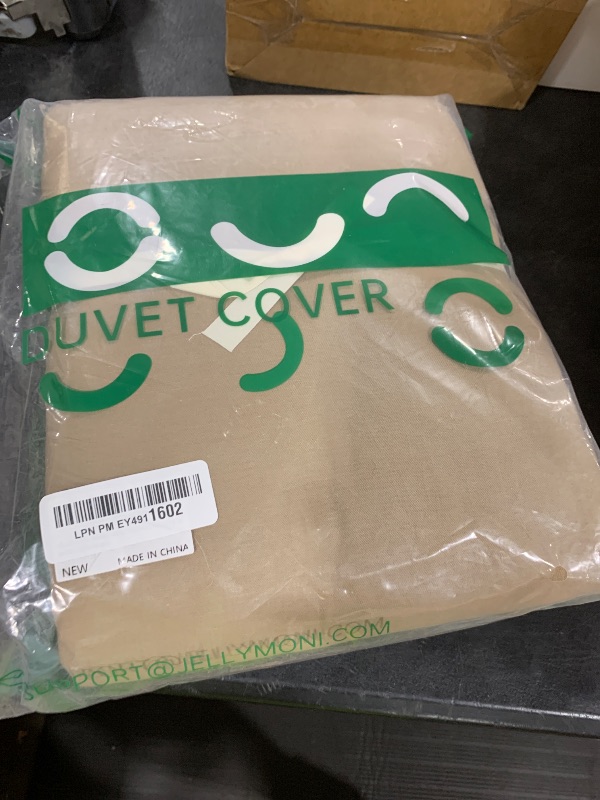 Photo 1 of JELLYMONI Cotton Duvet Cover Cal King Size - Khaki Comforter Cover with Button 100% Washed Cotton 3PCS Breathable Soft Solid Bedding Set Duvet Cover 104×98in & 2 Pillowcases (NO Comforter)