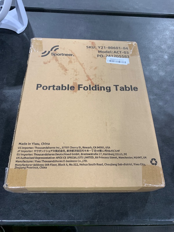 Photo 1 of Sportneer Camping Table: Adjustable Height Small Folding Table 23.6" L x 15.7" W 3 Height with Mesh Layer - Compact & Portable Camping Essentials for Outdoor Camp Garden Picnic BBQ Dining Cooking