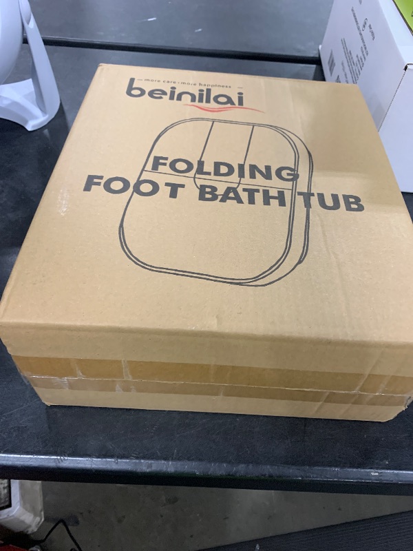 Photo 1 of Beinilai Collapsible Foot Spa,Foot Bath with Heat and Massage and Bubble Jets,Foot Soak Tub with Six Non Motorized Rollers,Acupressure Massage Points,Red Light and Removable Pumice Stone