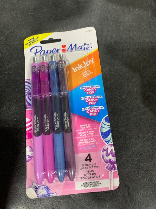 Photo 1 of Paper Mate InkJoy Gel Pens Candy Pop Colors Medium (0.7mm) Point Retractable 4 Count