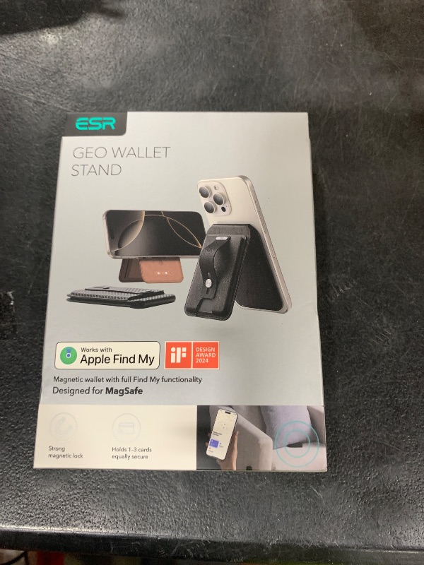 Photo 1 of ESR for Magsafe Wallet with Full Find My Functionality, Magnetic Geo iPhone Wallet, Up to 3,000g Magnet Strength, Card-Holder with Adjustable Stand, for iPhone 16/15/14/13/12 Series, Dark Blue