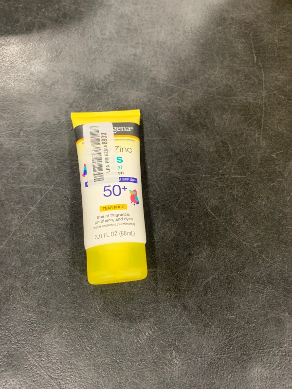 Photo 1 of Neutrogena Sheer Zinc Oxide Kids Mineral Sunscreen Lotion, Broad Spectrum SPF 50+ with UVA/UVB Protection, Water-Resistant for 80 Minutes, Paraben-, Dye-, Fragrance- & Tear Free, 3 fl. oz