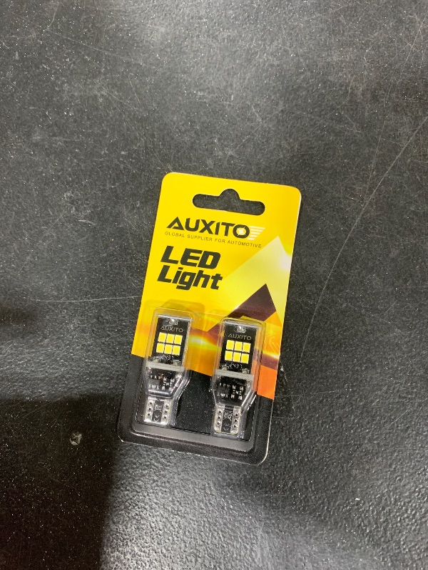 Photo 1 of AUXITO 912 921 LED Bulb for Backup Light Reverse Lights High Power 2835 15-SMD Chipsets Error Free T15 906 922 W16W Bulbs, 6000K White, Exterior Light Bulbs (Upgraded, Pack of 2)