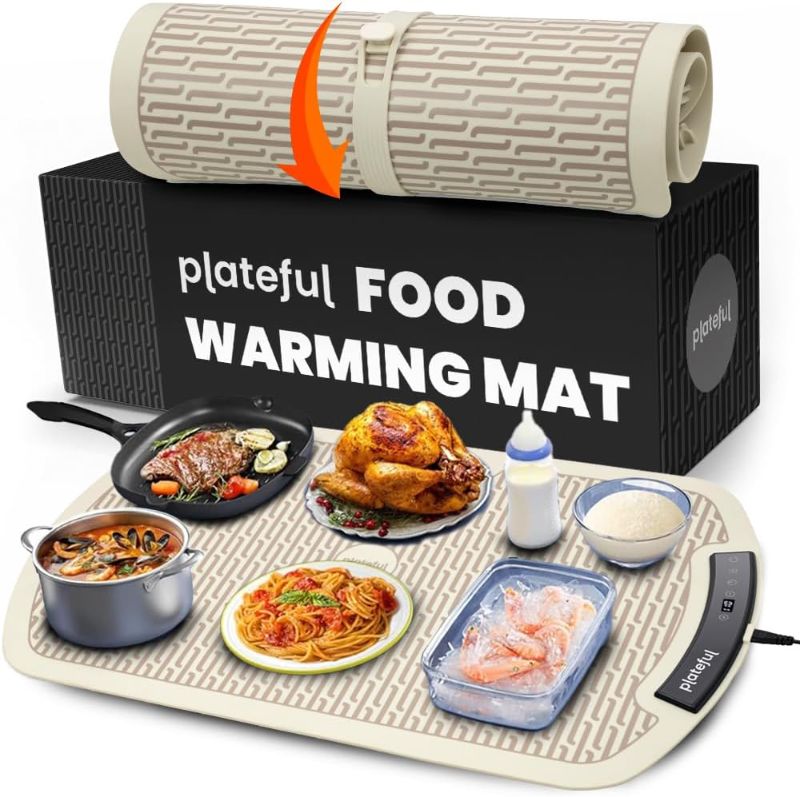 Photo 1 of Plateful Warming Mat for Food - Food Warming Mat for Buffets Party, Electric Heating Trays/Pad Warmer for Countertop, Warm Tray to Keep Plates Hot for Kitchen, Party
