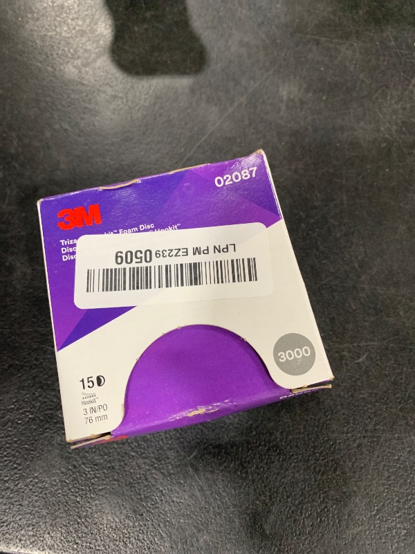 Photo 1 of 3M Trizact Hookit Foam Disc, 02087, 3 in, P3000, 15 discs per carton