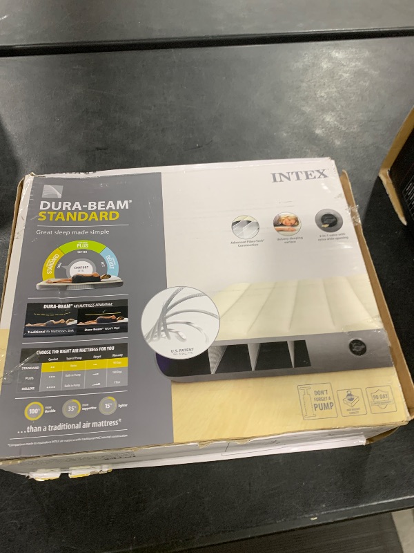 Photo 1 of Intex 64103E Dura-Beam Standard Single-High Air Mattress: Fiber-Tech - Queen Size - 10in Bed Height - 600lb Weight Capacity - Pump Sold Separately