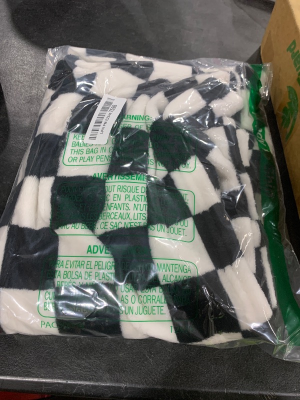 Photo 1 of Yurhap Checkered Baby Blanket Fleece Baby Blankets for Boys Girls, Ultra Soft Cozy Fluffy Infant Toddler Newborn Receiving Blankets for Crib Stroller, 30''x40'', Black