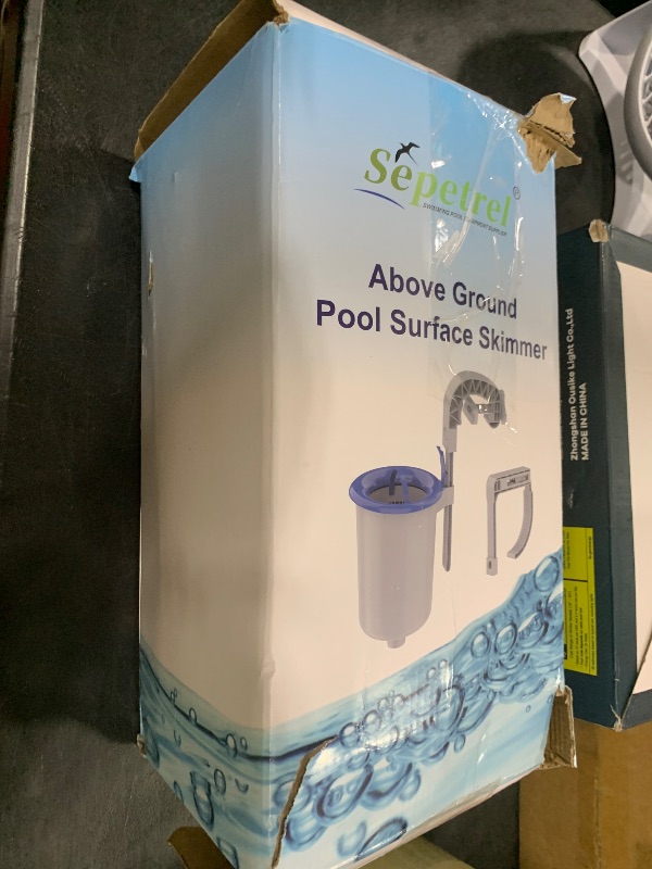 Photo 1 of Sepetrel Above Ground Pool Surface Skimmer, Wall Mount Pool Maintenance Accessories for Inflatable Collars, Tubular & Metal Frame Pools, Floating Skimmer Basket - Efficiently Removes Debris