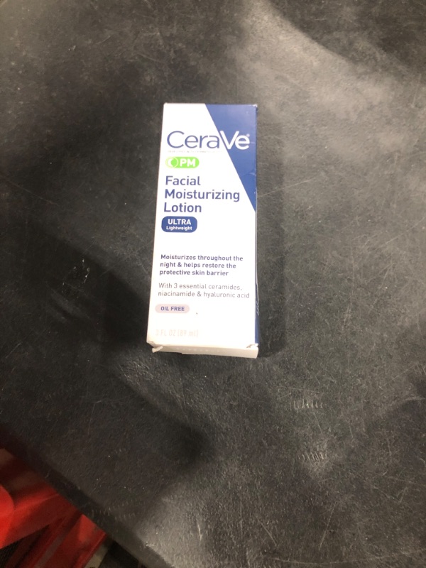 Photo 1 of CeraVe PM Facial Moisturizing Lotion, Night Cream with Hyaluronic Acid and Niacinamide, Ultra-Lightweight, Oil-Free Moisturizer for Face, 3 Ounce