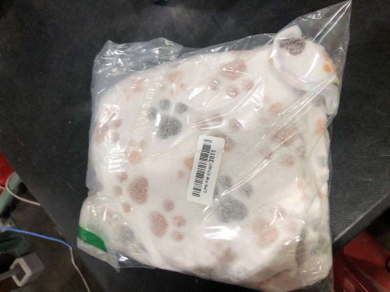 Photo 1 of 1 Pack 3 Blankets Super Soft Fluffy Premium Fleece Pet Blanket Flannel Throw for Dog Puppy Cat Paw Brown/Pink/White Small(23x16 inch)