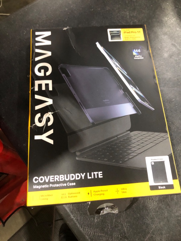 Photo 1 of MAGEASY CoverBuddy Lite for M4 iPad Pro 11" (2024) - iPad Pro Case Compatible with Magic Keyboard for iPad Pro (M4) - Black (1.2)