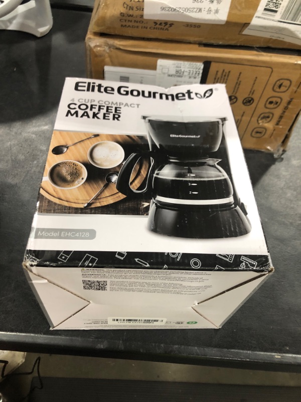 Photo 1 of Elite Gourmet EHC4128 Automatic 4-Cup Brew & Drip Coffee Maker with Pause N Serve, Glass Carafe, Reusable Filter, On/Off Switch, Keep Warm, Water Level Indicator, Black