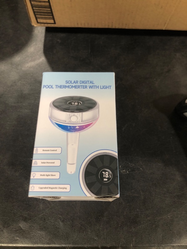 Photo 1 of Likiyol 2025 Upgraded Pool Thermometer Floating Easy Read with Colorful Light Show & Remote Control, Solar Digital Pool Temperature Thermometer IP68 Waterproof for Pools Ponds Hot Tubs