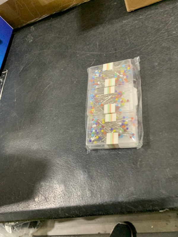 Photo 1 of 300PCS Sewing Pins for Fabric, Straight Pins with Glass Ball Heads, Multicolor Corsage Stick Pins for Dressmaker