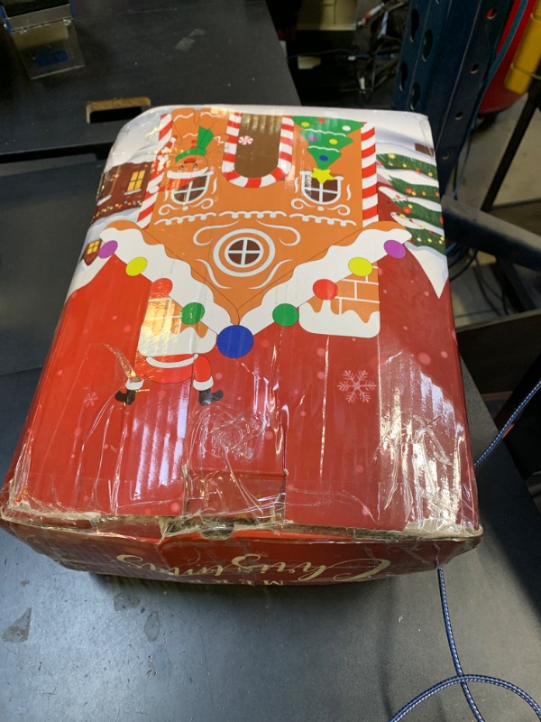 Photo 1 of GUDELAK 10FT Christmas Inflatables Outdoor Decorations, Inflatable Gingerbread House Decoration with LED Colored Lights, Inflatable Christmas Decorations Outdoor for Yard Lawn Garden