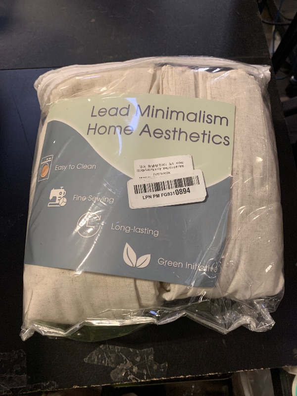 Photo 1 of 102 Inch Long Curtains Pinch Pleat Linen Curtains for Living Room 2 Panels Set Natural Cream Semi Sheer Light Filtering Boho Neutral 102 Inch Pleated Curtain with Hooks Floor Ceiling Bedroom Window