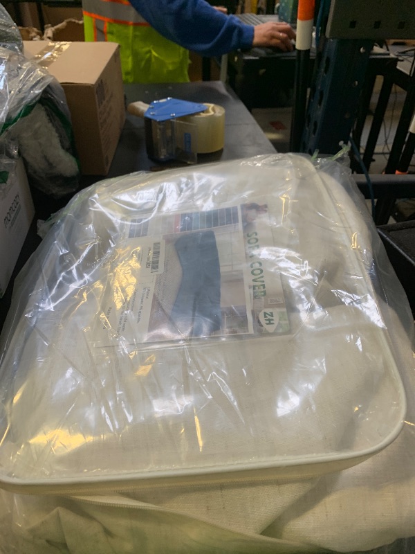 Photo 1 of ROFASVCO 100% Waterproof Sectional Recliner Couch Covers for Reclining Couch L Shaped Corner Sectional Sofa Cover Jacquard Stretch L Shape Recliner Slipcovers (5 Seater 2 Console Cover, White)