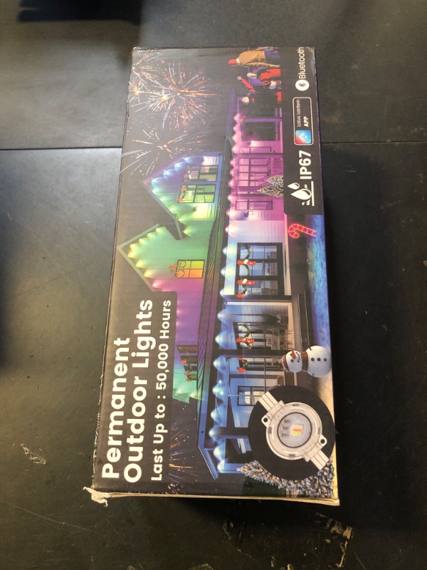 Photo 1 of DIERLIGHT RGB Permanent Outdoor Lights, 200FT Smart LED Eaves Lights with APP & Remote Control, IP67 Waterproof Outdoor String Lights for Christmas, Halloween,Party, Garden, Patio, House Decor