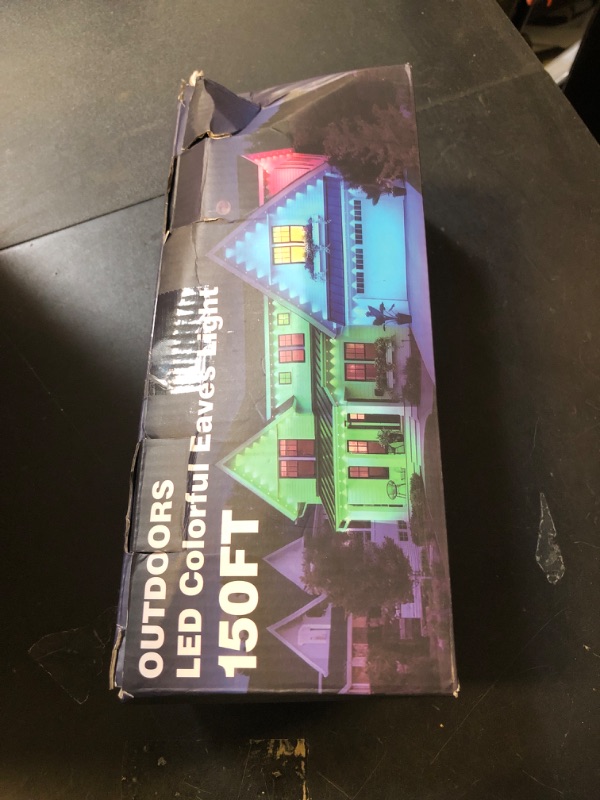 Photo 1 of 150FT Permanent Outdoor RGB Lights - Waterproof Smart LED Eaves Lights with App/Remote Control, Music Sync & DIY Scenes, Perfect for Christmas, Halloween, Parties & Daily Decor, Ideal for House Roof