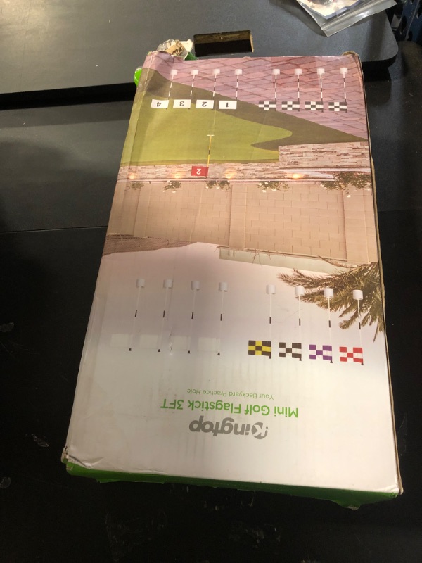 Photo 1 of KINGTOP Miniature Golf Flagstick, Practice Putting Green Flags for Yard, Golf Pin Flag Hole Cup Set, Portable 2-Section Design, 3ft Flagpole, Indoor | Outdoor, Red Flag Numbered #1 2 3 4, 4-Pack