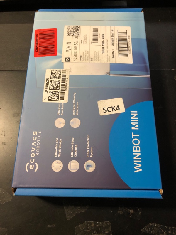 Photo 1 of ECOVACS WINBOT Mini Window Cleaning Robot - Compact Design, Dual Nozzles with Ultrasonic Spray, 9-Stage Protection System, Intelligent Path Planning, 3 Cleaning Modes, Anti-Slipping System