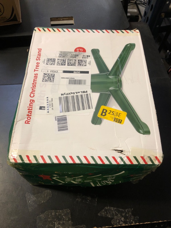 Photo 1 of ?Patent Pending? Musical Rotating Christmas Tree Stand, UL Certified Up to 9ft 120 lb Artificial Christmas Tree with Speaker, Spinning Stand with Remote, Fit for 1.25-2" in Tree Poles - 800W