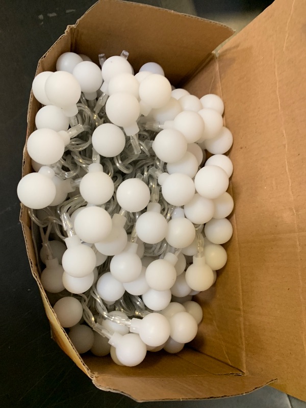 Photo 1 of 100ft Globe String Lights Indoor Outdoor Waterproof, 200 LED Christmas fairy Lights Plug in with Remote, Connectable Hanging Lights for Bedroom Classroom Camping Patio Wedding Garden Decor, Warm White