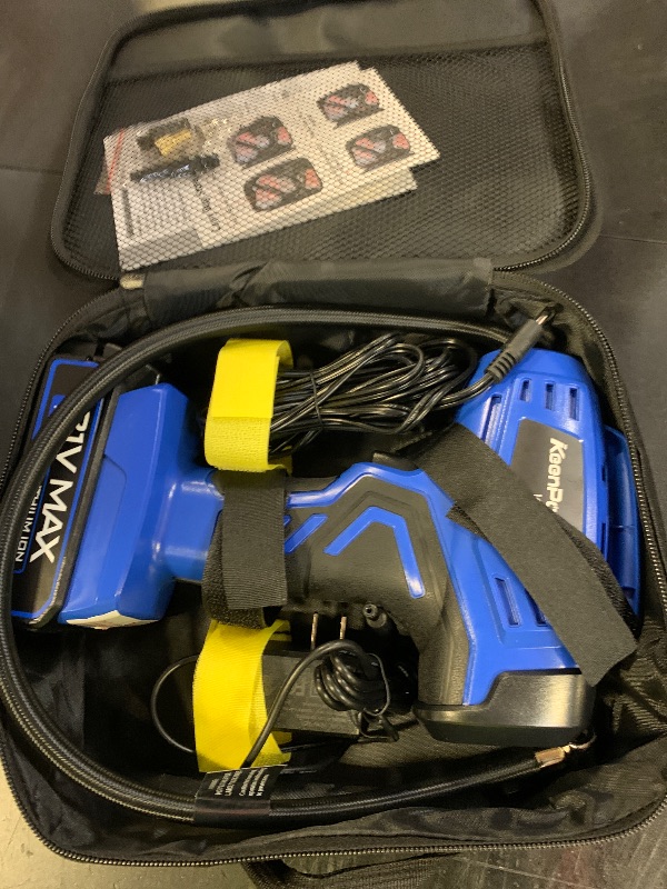 Photo 2 of KeenPower Smart Cordless Tire Inflator Portable Air Compressor Rechargeable 21V Battery Powered 160PSI Handheld Air Pump w/4+N Smart Modes & Dual Power & Digital Pressure Gauge for Cars Motorcycles