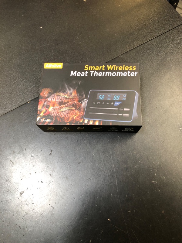 Photo 1 of Alfolive 2025 AI Wireless Meat Thermometer, Smart Bluetooth Meat Thermometer Digital, ±0.5°F High Accuracy, Grill Temperature Probe for BBQ, Grilling, Smoker, Oven, Cooking, Air Fryer, 2 Probes