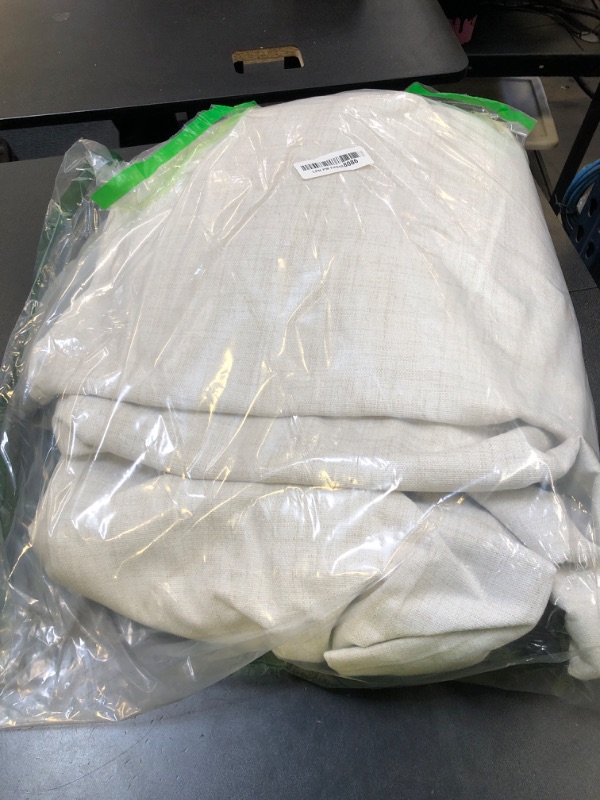 Photo 1 of 104 Inch Long Black Out Curtains 2 Panels Custom Drapery Neutral Blackout Pleated Ceiling Track Curtain for Dining Room Linen Textured Back Tab with Hooks 50"x104"