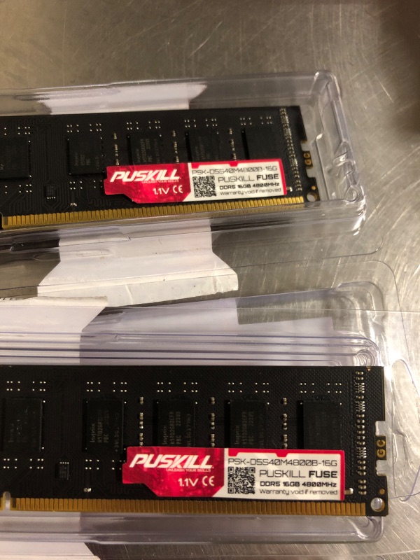 Photo 1 of PUSKILL DDR5 RAM 32GB Kit (2x16GB) 4800MHz CL38 Desktop Memory - Plug & Play for Intel & AMD Ryzen 7000