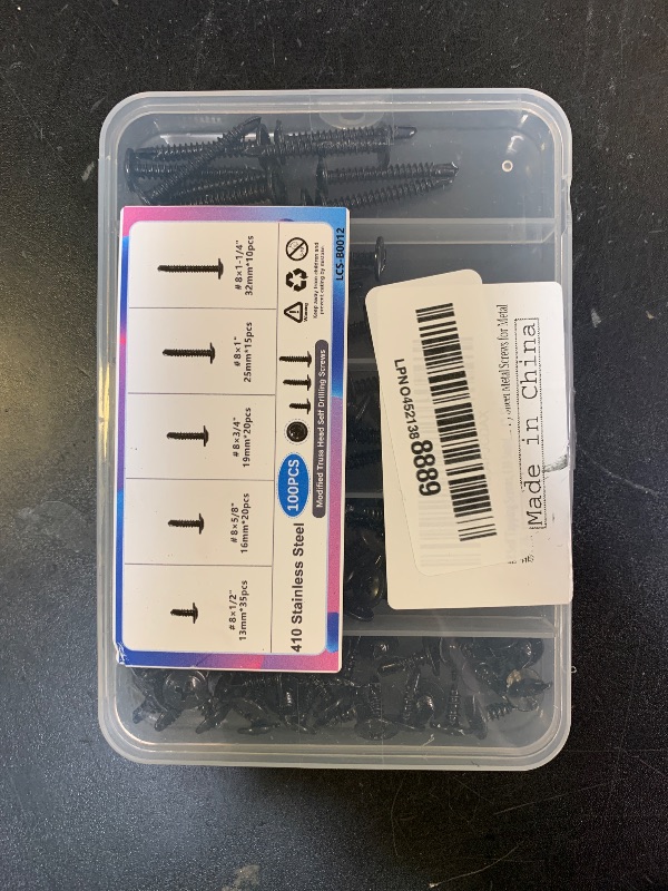 Photo 1 of #8 Self Tapping Screws,410 Stainless Steel Self Tapping Screws for Metal,Modified Truss Head Self Drilling Screws(1/2",5/8",3/4",1",1-1/4") Sheet Metal Screws for Metal