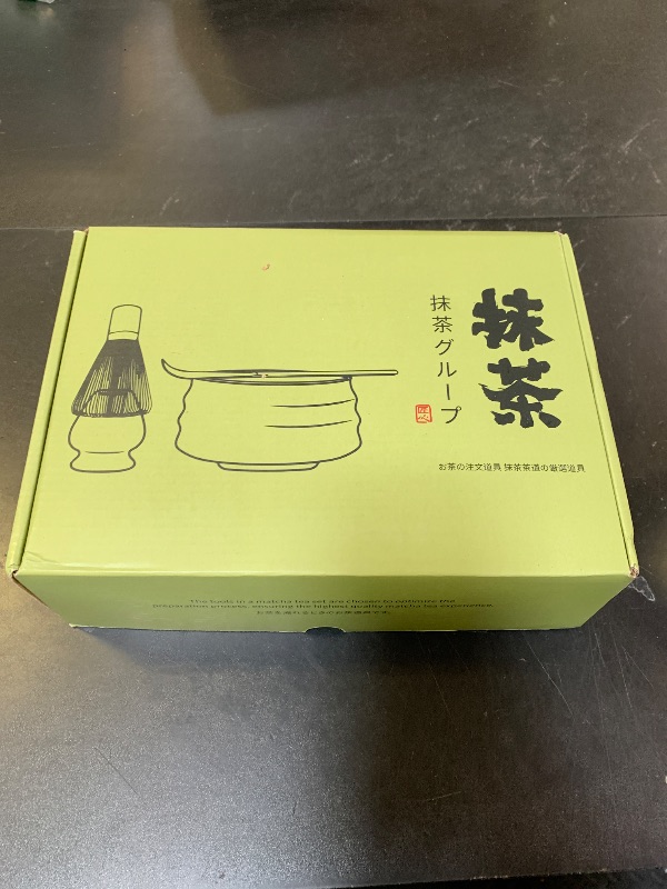 Photo 1 of Matcha Whisk Set, Green Matcha Kit (9 Pcs) Includes Bowl, Whisk, Holder, Scoop, Sifter, Spoon, Rest, Mat, Book - Exclusive Patented Ceramic Matcha Set for Matcha Lovers