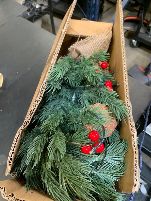 Photo 1 of [ 8 Modes & Timer] 24 Inch Realistic Tabletop Christmas Tree Small Christmas Tree with 50 Warm Lights Battery Operated Indoor Home Table Christmas Decorations