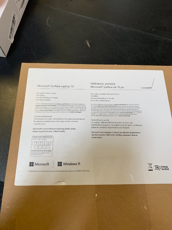 Photo 1 of 2024 Microsoft Surface Laptop 7th Edition, Copilot+ PC, 15in Snapdragon X-Elite 64GB RAM 1TB SSD Win 11H Black (Renewed)