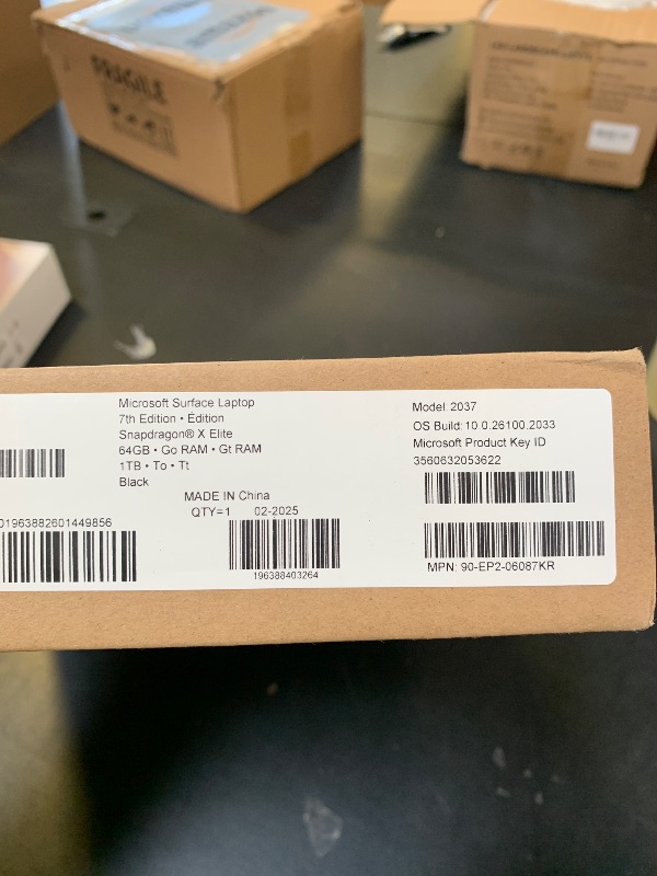 Photo 1 of 2024 Microsoft Surface Laptop 7th Edition, Copilot+ PC, 15in Snapdragon X-Elite 64GB RAM 1TB SSD Win 11H Black (Renewed)